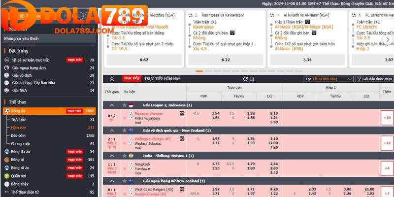 Thể thao Dola789 đem tới cho bạn nhiều loại kèo hấp dẫn