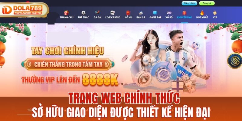 Trang web chính thức với giao diện thiết kế hiện đại